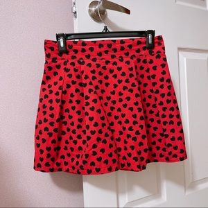 [H&M] HEARTS PATTERNED PINK MINI SKIRT